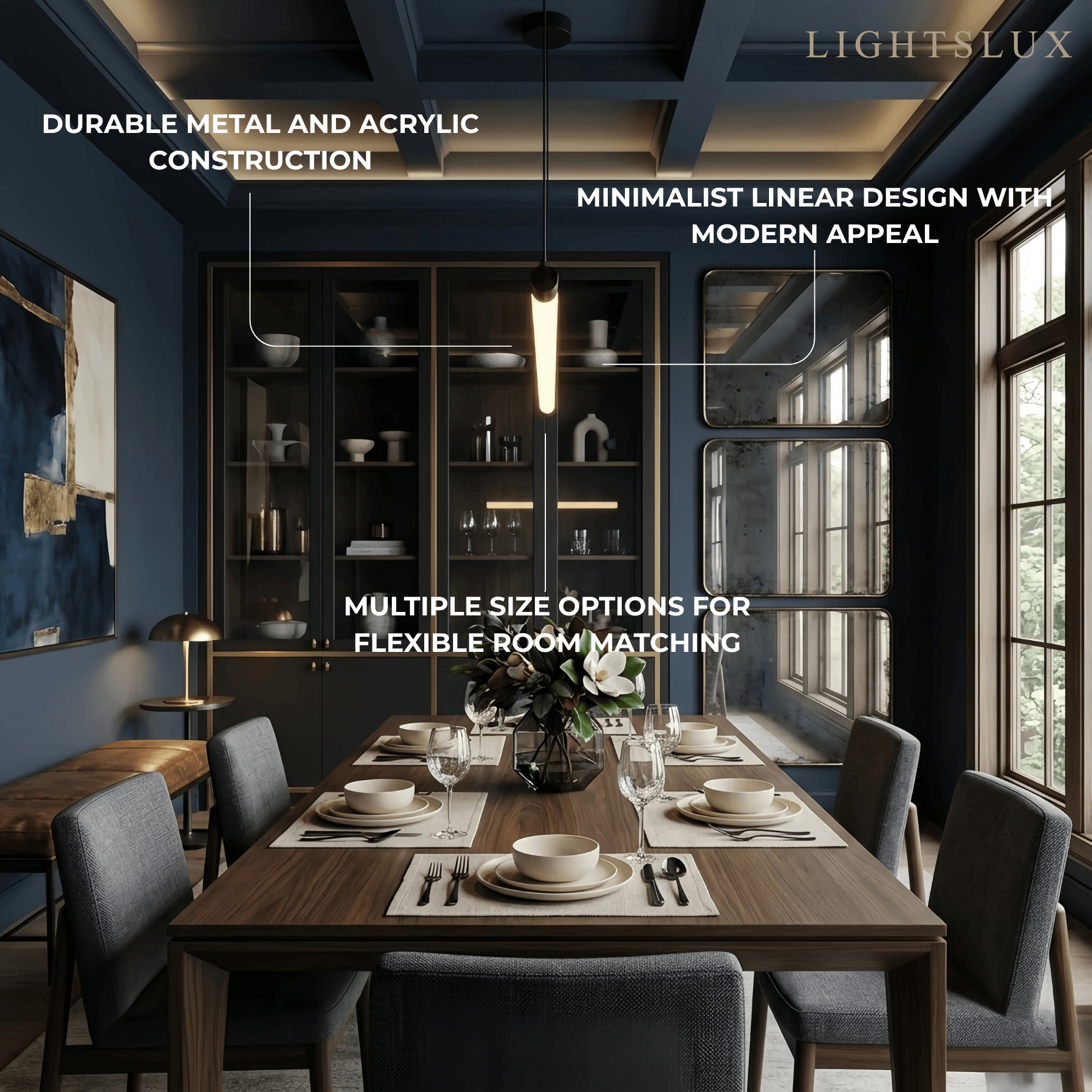 Arcato Minimalist Linear LED Pendant Light