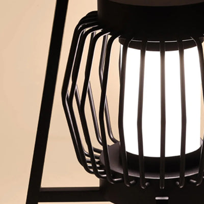 Solar Black Outdoor Floor Lamp Metal 