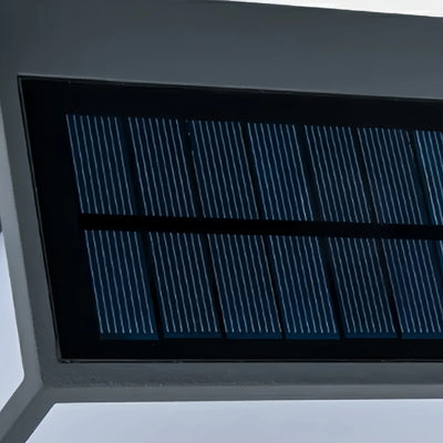 Arcato Modern Rectangular Outdoor Wall Lamp – Black Acrylic Solar Light with Sensor