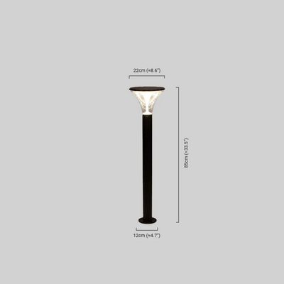 Arcato Modern Cylindrical Pathway Light – Black Metal/Acrylic Solar Outdoor Lamp