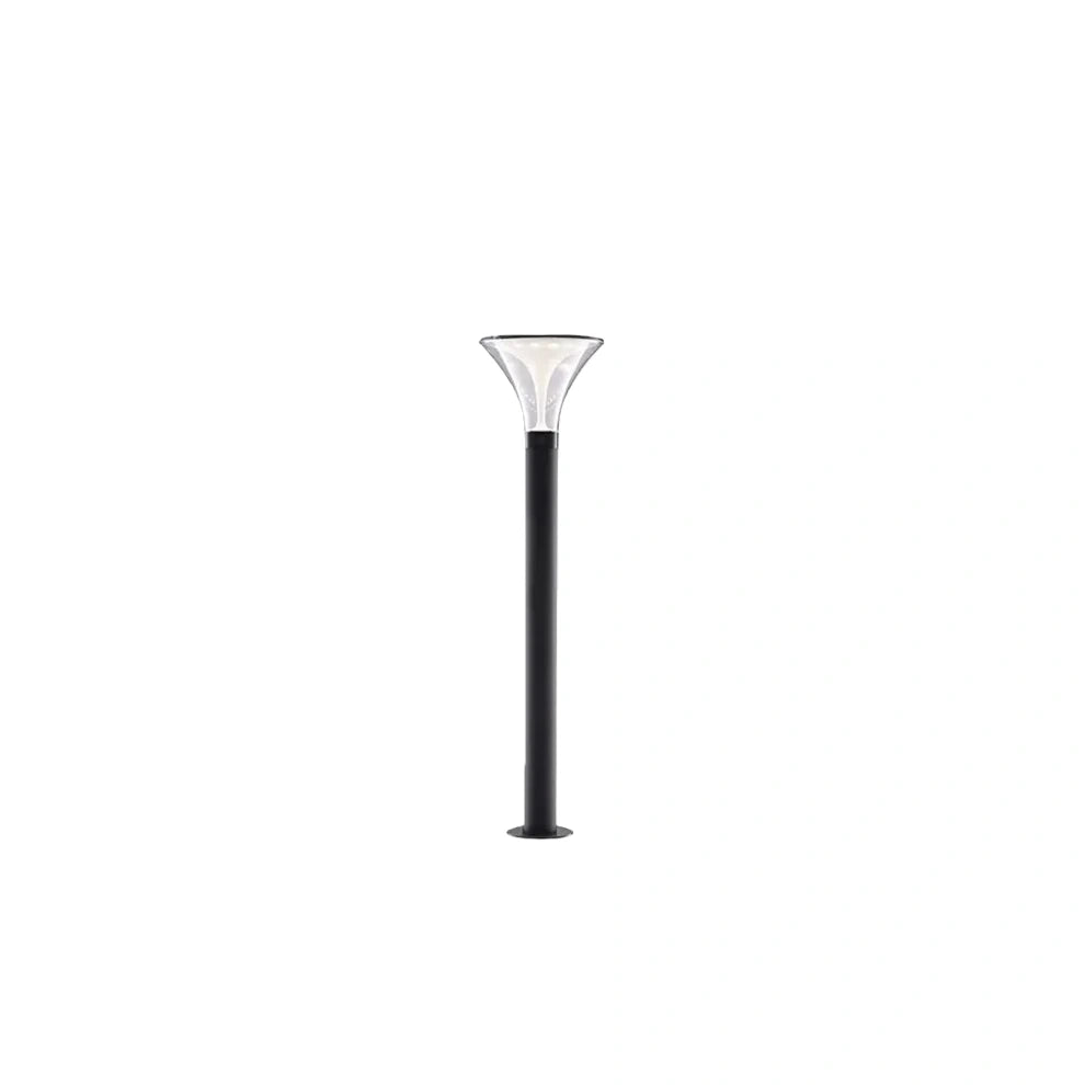 Arcato Modern Cylindrical Pathway Light – Black Metal/Acrylic Solar Outdoor Lamp