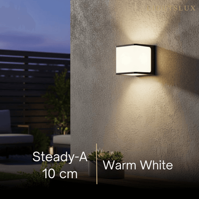 Lunara Modern Solar LED Outdoor Wall Lamp – Waterproof Sensor Light for Courtyard