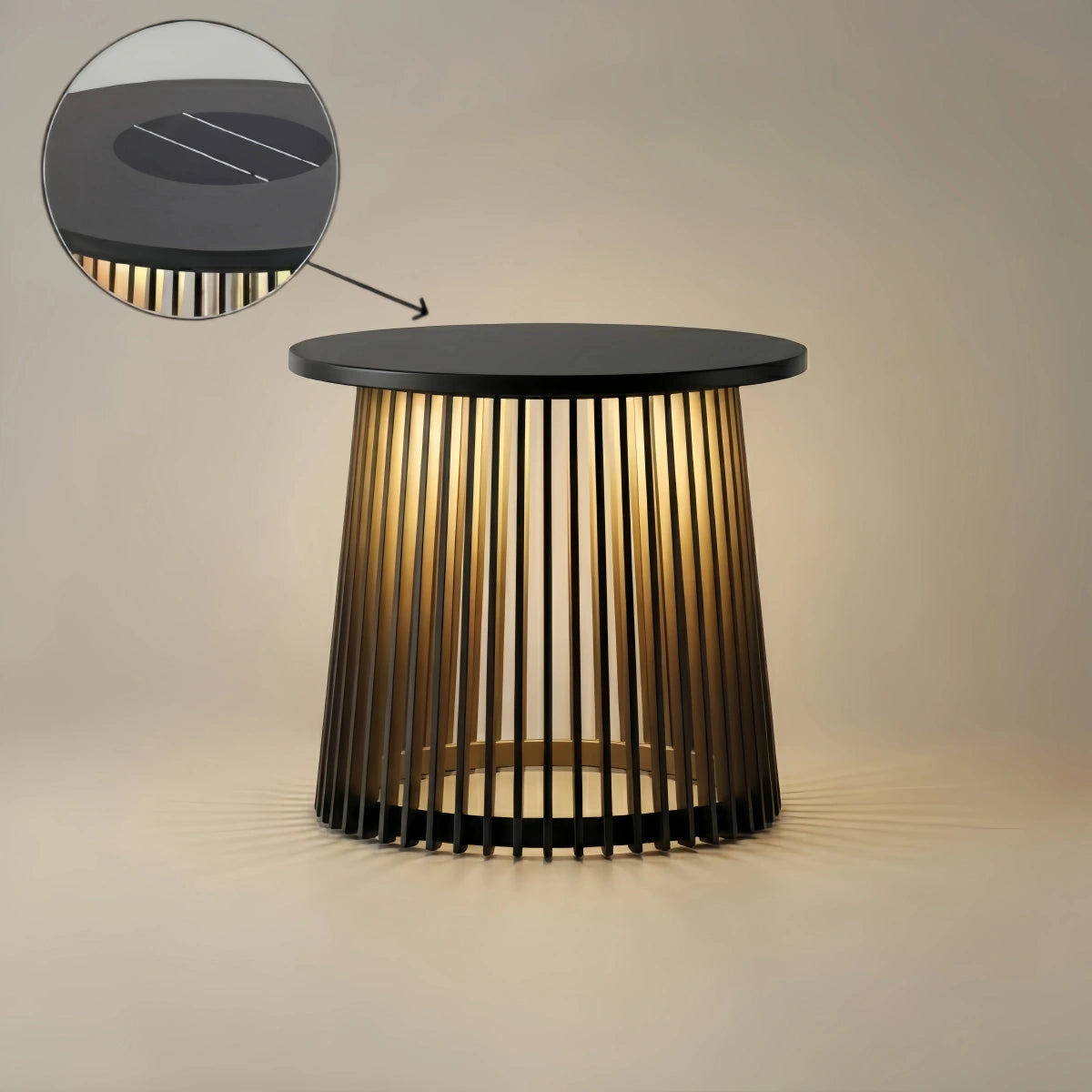 Irondale Modern Outdoor Floor Lamp - Black Metal & Acrylic Cylindrical Design for Patio