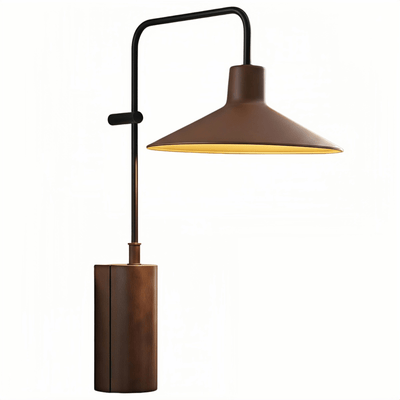 Irondale Industrial Metal Outdoor Wall Lamp - Dark Coffee Wide Cone