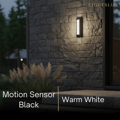 Arcato Minimalist Black LED Deck Step Light – Wall Light with Sensor for Stairs/Garden