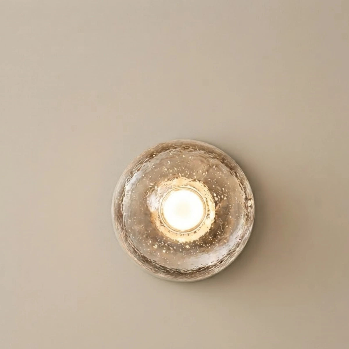 Embrace Modern Outdoor Wall Lamp - Clear Glass & Metal Round Design for Garden