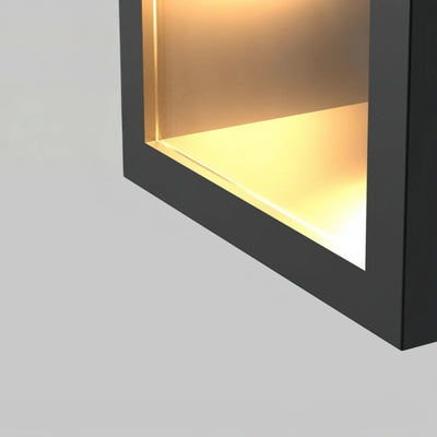 Industrial Outdoor Wall Lamp - Black Metal & Glass