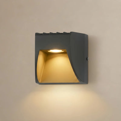 Irondale Industrial Geometric Outdoor Wall Lamp - Black Metal for Garden