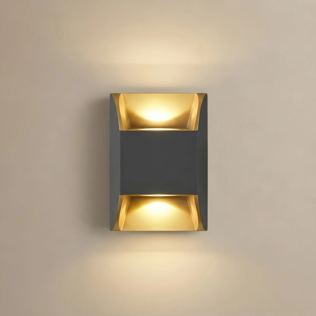 Irondale Industrial Geometric Outdoor Wall Lamp - Black Metal for Garden
