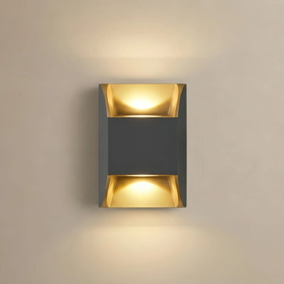 Irondale Industrial Geometric Outdoor Wall Lamp - Black Metal for Garden