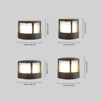 Industrial Cylindrical Pillar Lights for Dimensions