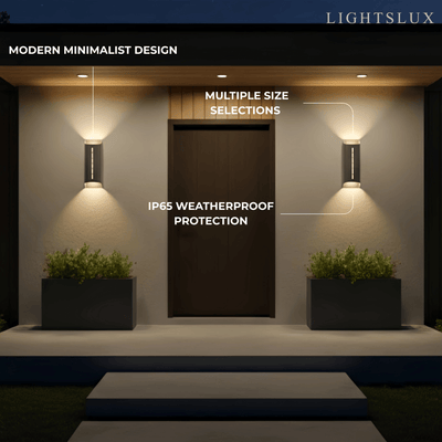 Irondale Modern Solar Sensor Wall Lamp – Black Metal Courtyard/Garden