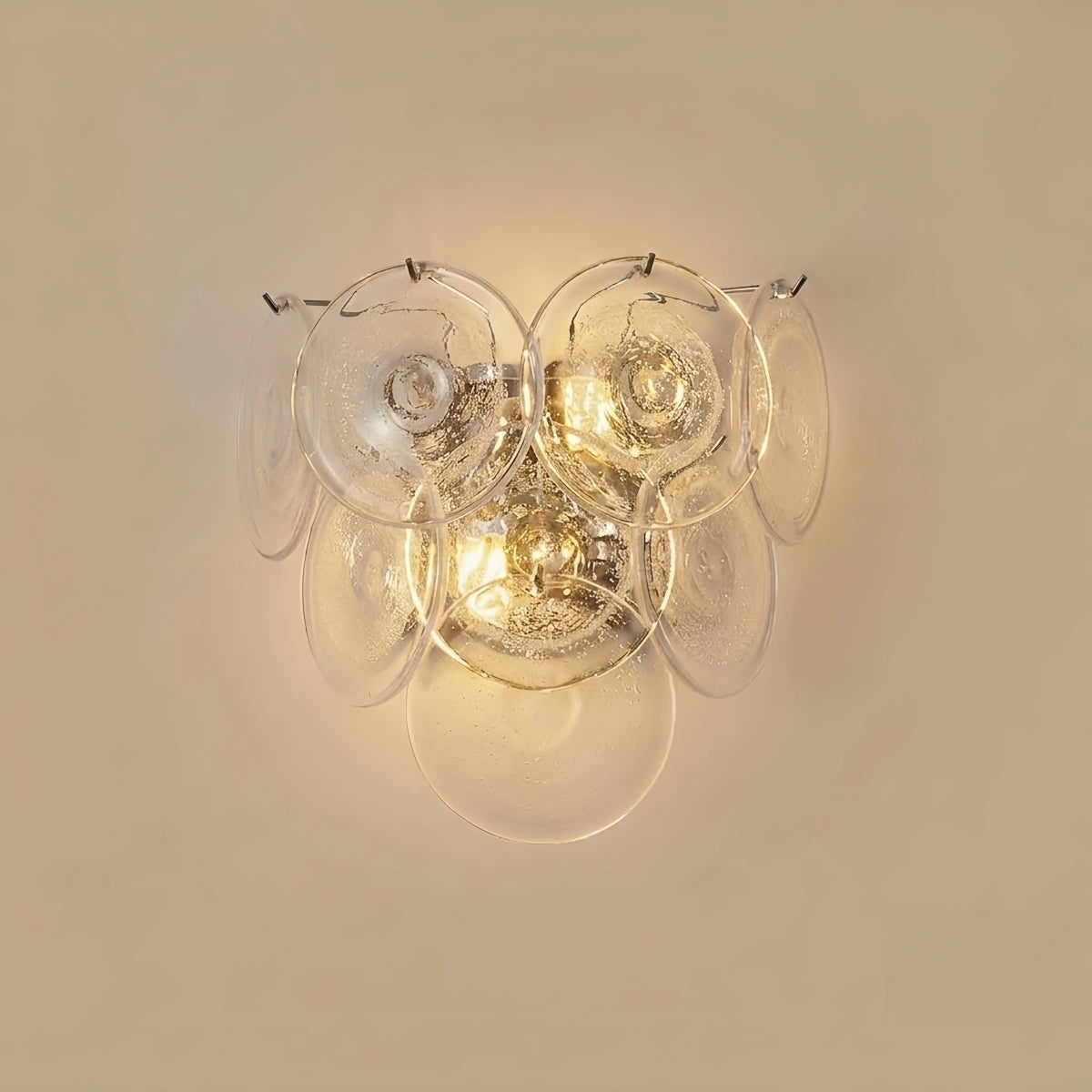 Vetro Art Deco Glass Wall Lamp -- Iron Body Pink/Green/White Finish for Living Room