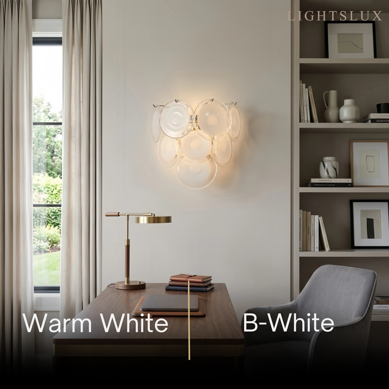 Vetro Art Deco Glass Wall Lamp -- Iron Body White Finish for Living Room