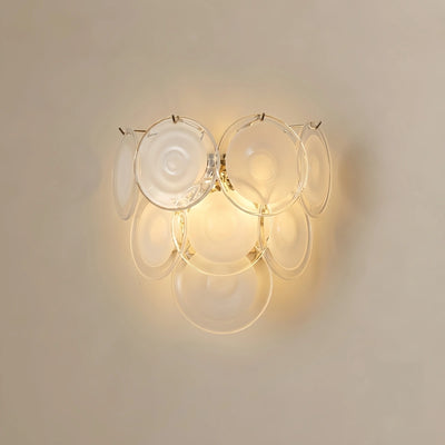 Vetro Art Deco Glass Wall Lamp -- Iron Body Pink/Green/White Finish for Living Room