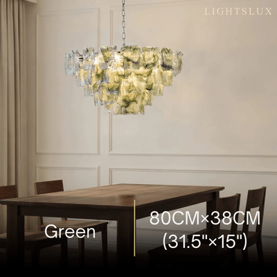 Excelis Luxury Branch-Style Tiered Chandelier— Metal & Glass Multicolor for Dining Room