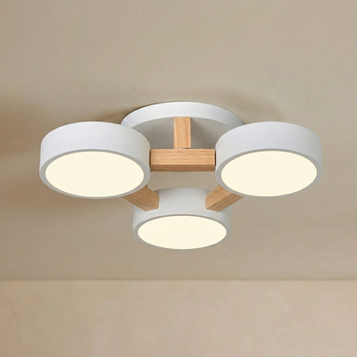 Arcato Modern Round Ceiling Light – 3-Color Fixture with Three Heads Bedroom