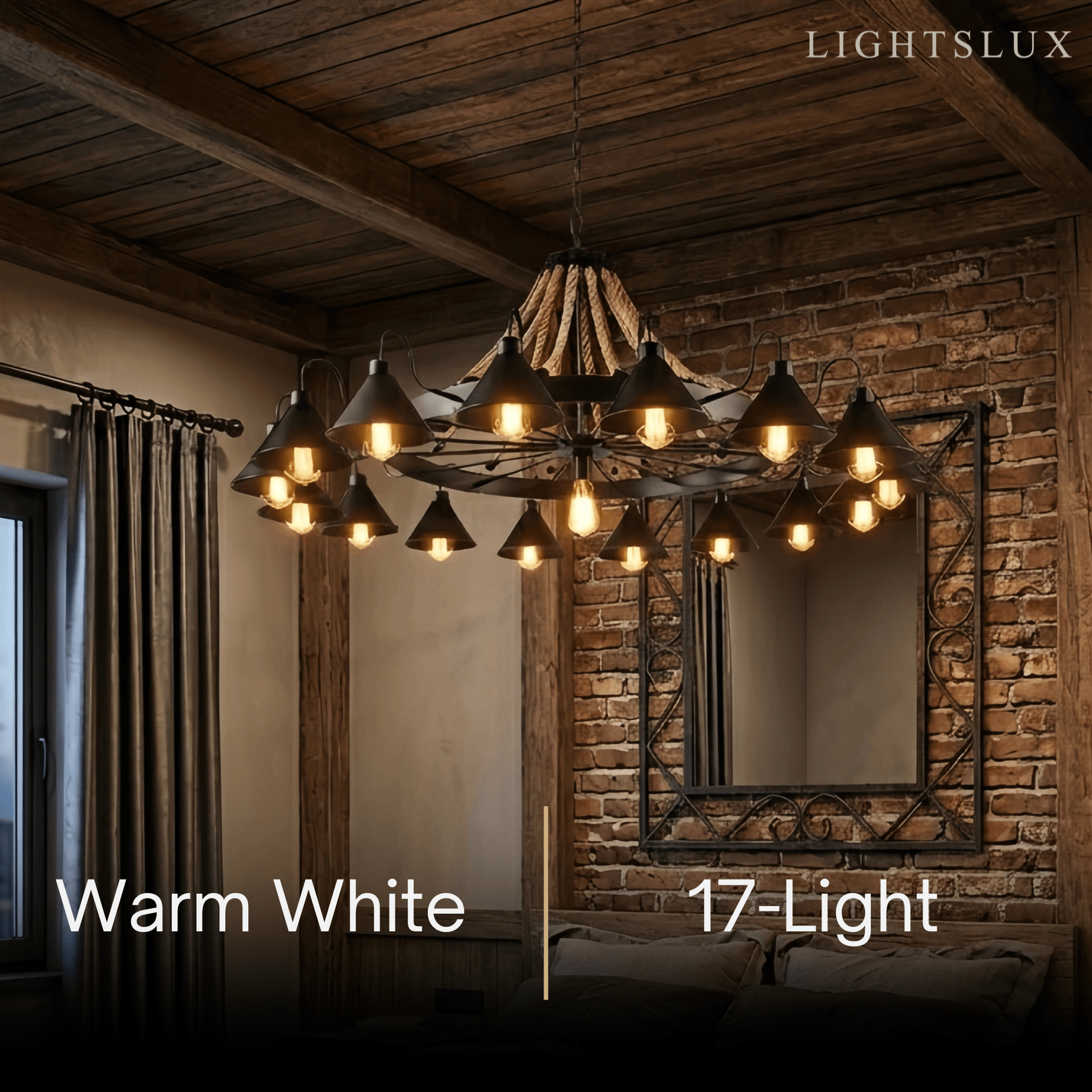 Industrial Ring Chandelier - Black Metal