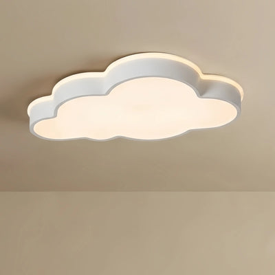 Modern White Flush Mount Ceiling Light - Cloud Design Metal & Acrylic