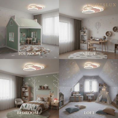 Vivara Cartoon Cloud-Shaped LED Flush Mount Ceiling Light – Kids Room Lamp