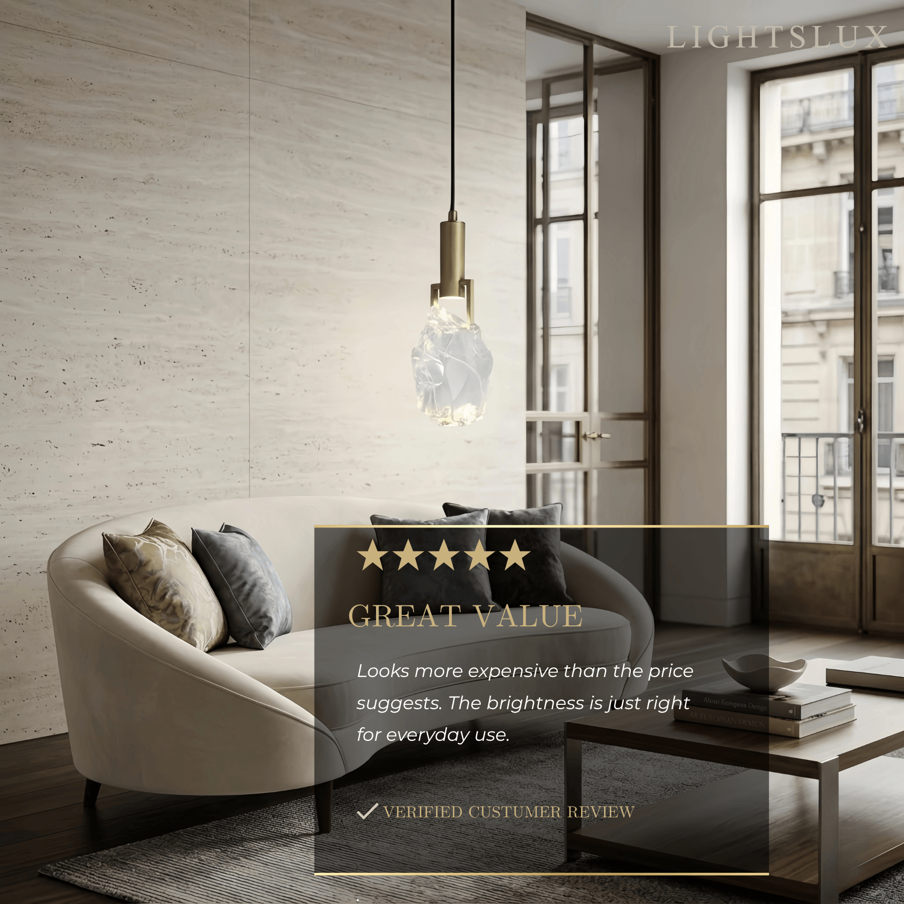 Excelis Modern Brass Pendant Light 