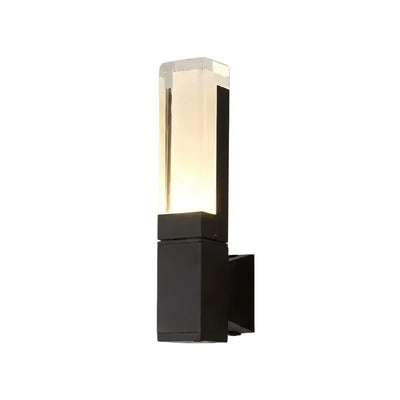 Arcato Modern Rectangle Wall Sconce - Black Metal for Garden/Outdoor Spaces