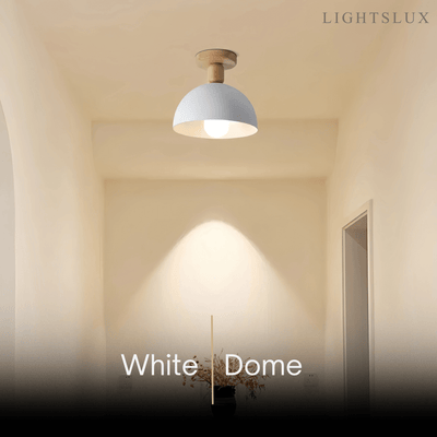 Morandia Modern Dome/Bowl Ceiling Light – 5 Color Metal/Wood for Corridor