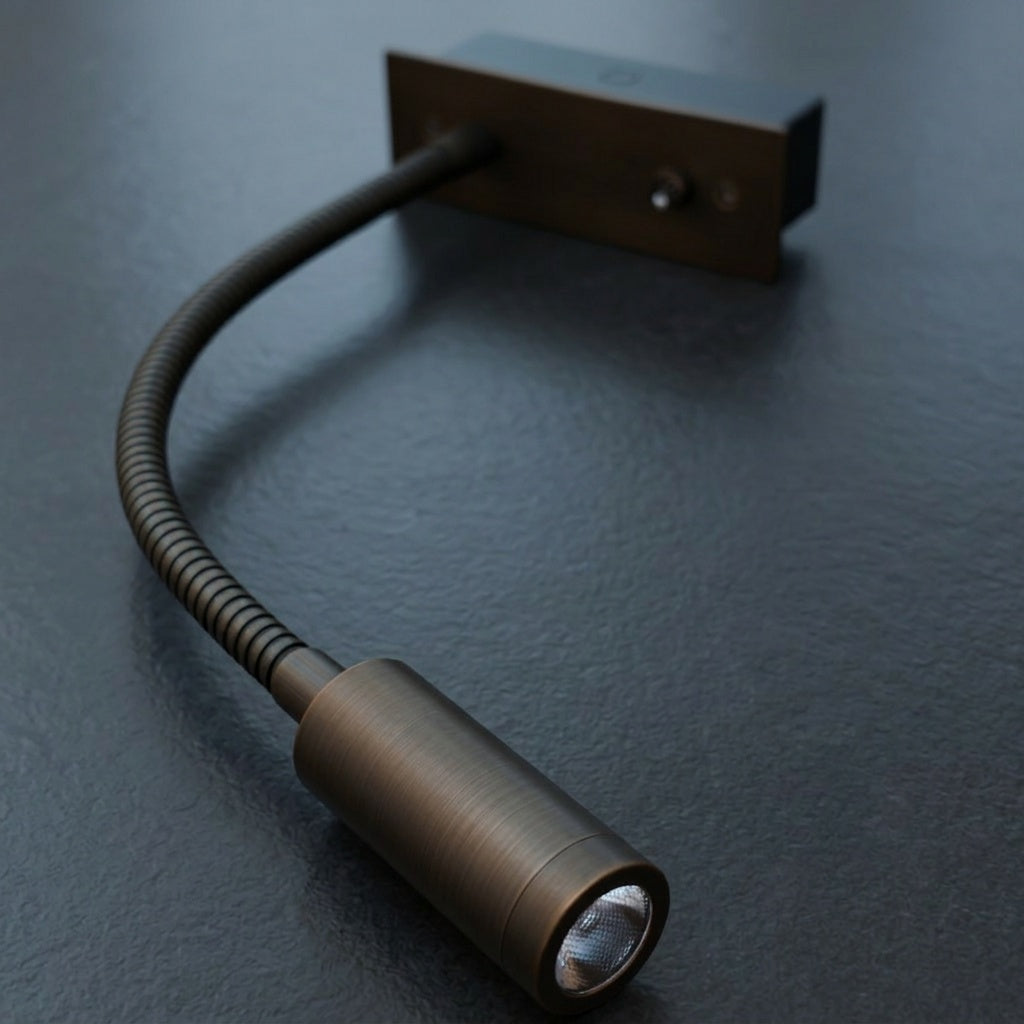 Arcato Minimalist Linear Wall Lamp - Bronze/Chrome/Nickel Metal for Bedroom