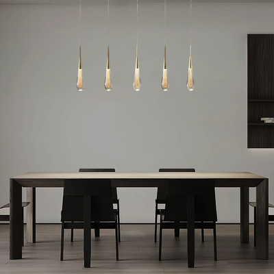 Excelis Art Deco Teardrop Pendant Light - Gold
