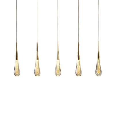Excelis Art Deco Teardrop Pendant Light - Gold