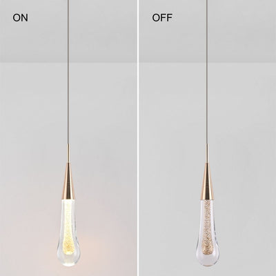 Excelis Art Deco Teardrop Pendant Light - Gold