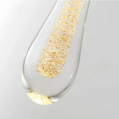 Excelis Art Deco Teardrop Pendant Light - Gold