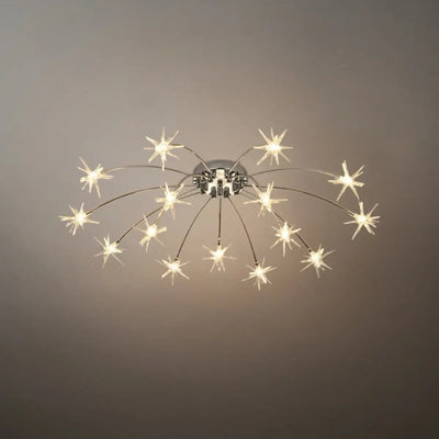 Nebula Art Deco Ceiling Light - Gold/Black/Chrome Metal Fixture for Bedroom