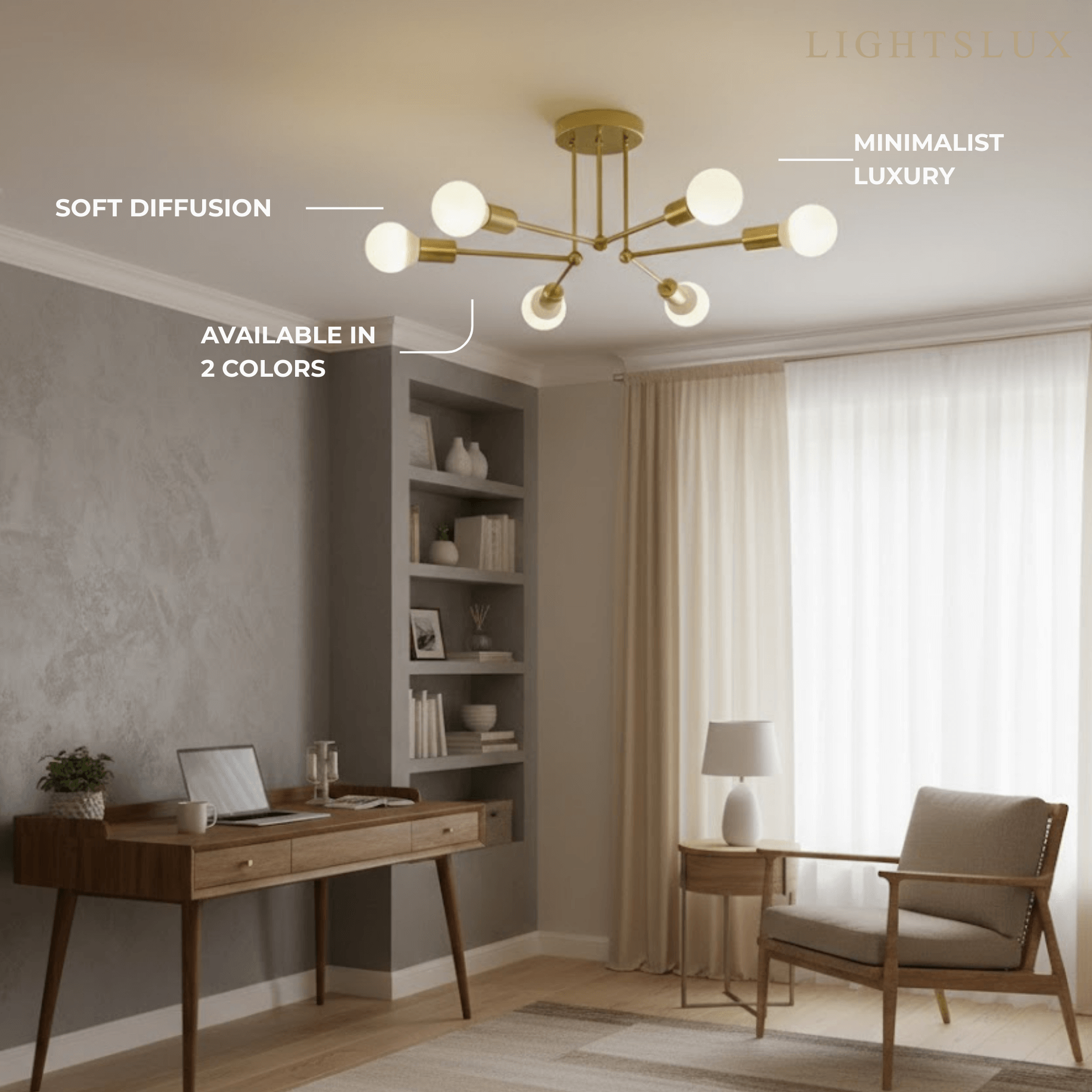 Nebula Royal Gold/Black LED Chandelier – Elegant Lighting for Living Room/Bedroom