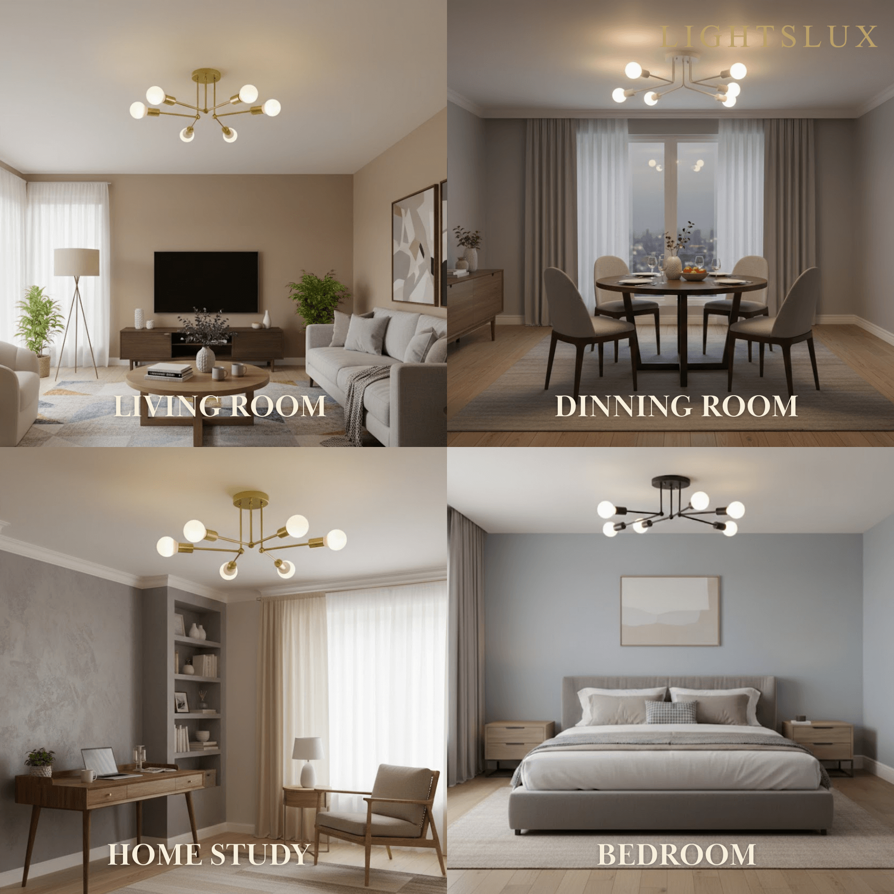Nebula Royal Gold/Black LED Chandelier – Elegant Lighting for Living Room/Bedroom