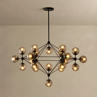 Nebula Modern Bubble Cluster Chandelier – Metal & Glass Chandelier for Living Room
