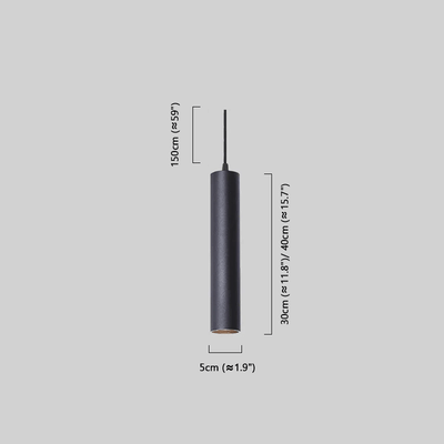 Modern Black LED Pendant Light Dimension