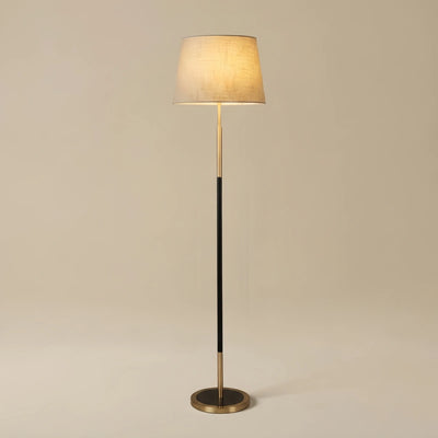 Zenno Modern Cylinder Fabric Floor Lamp —  Metal Frame with Warm Glow Indoor