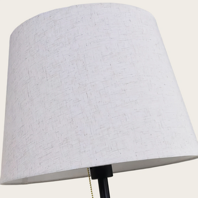 Modern Floor Lamp with Fabric Shade — Black Metal