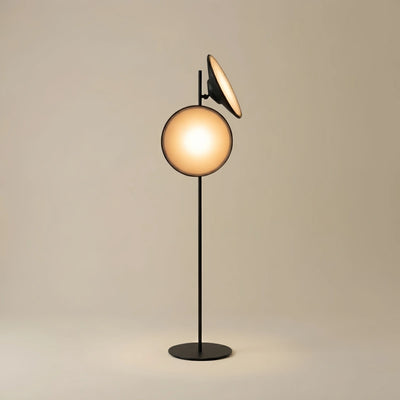 Stellar Modern Floor Lamp - Black Metal Trumpet with Adjustable Hood for Bedroom