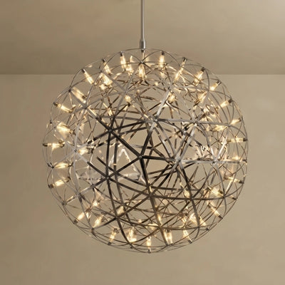  Globe Pendant Light - Chrome Metal for Living Room