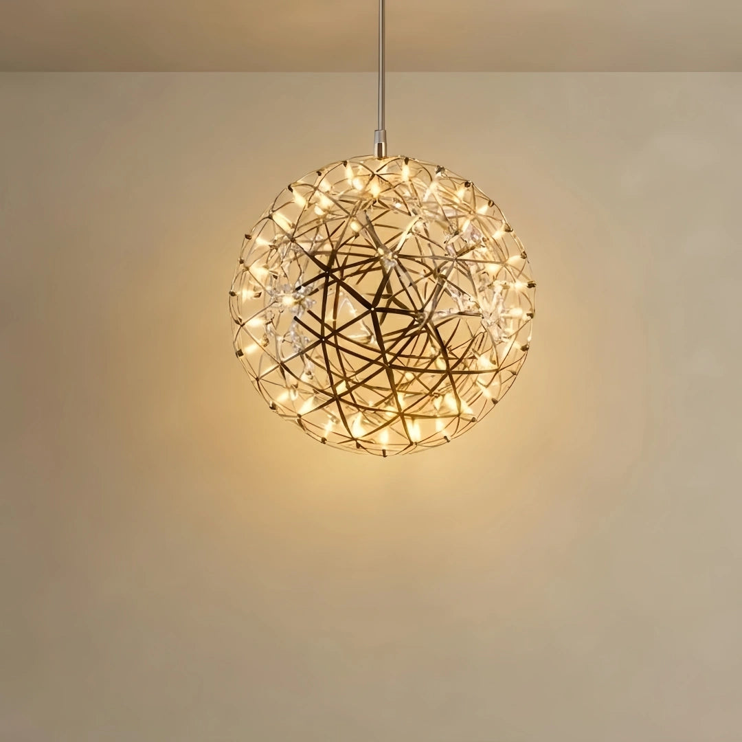 Pendant Light - Chrome/Gold Metal for Living Room