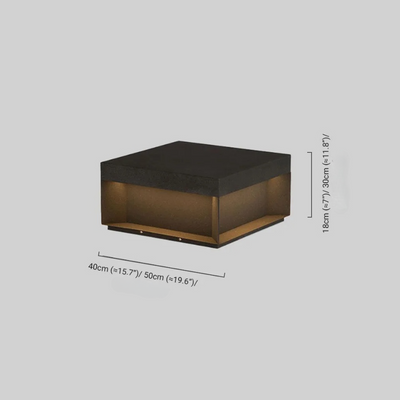 Arcato Modern Square Solar Outdoor Pillar Light - Black Metal for Garden