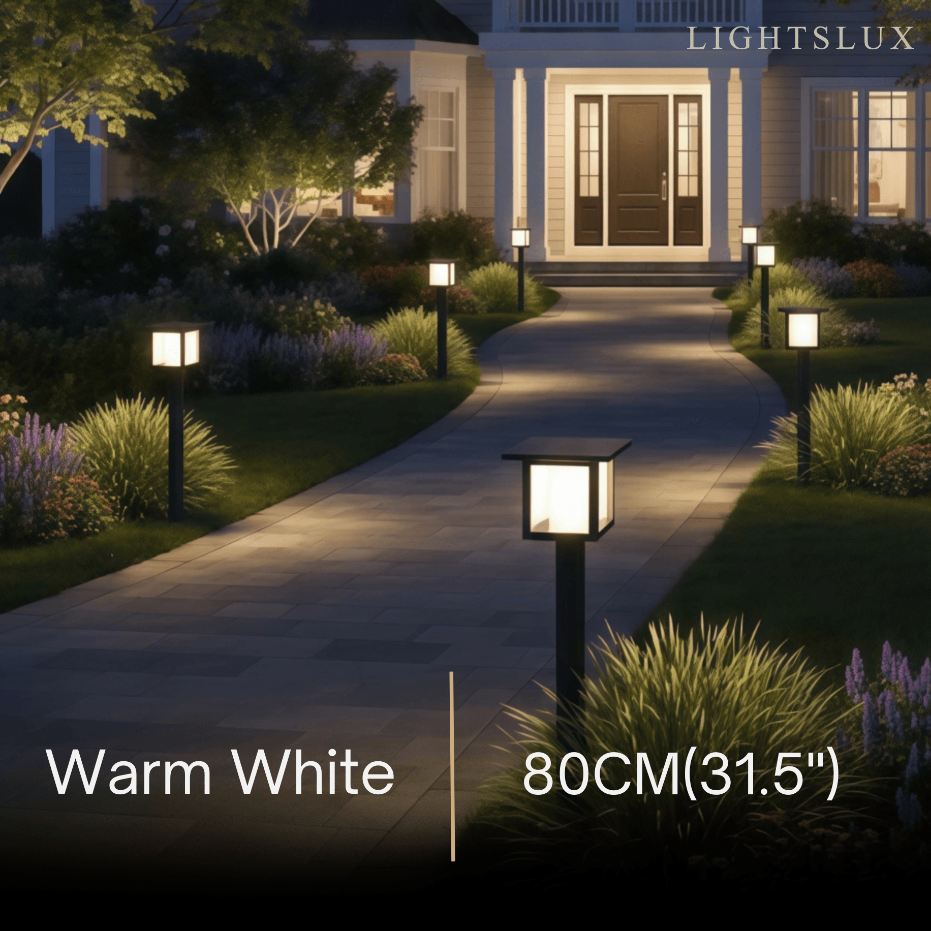 Modern Solar Pathway Lights  - Black Metal Lantern Design