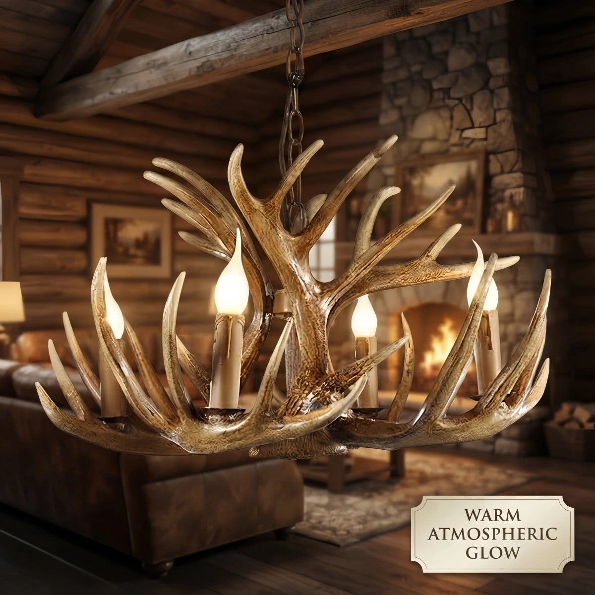 Easter Brown Chandelier Resin Candle Shaped for Dining Room