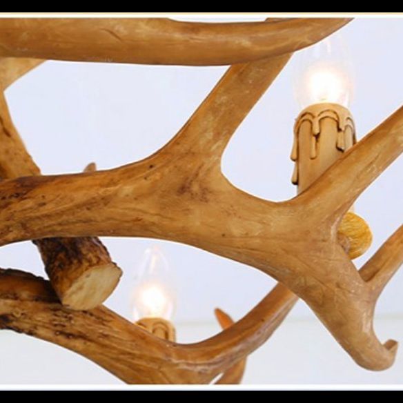 Irondale Vinatge Easter Brown Chandelier Resin Candle Shaped