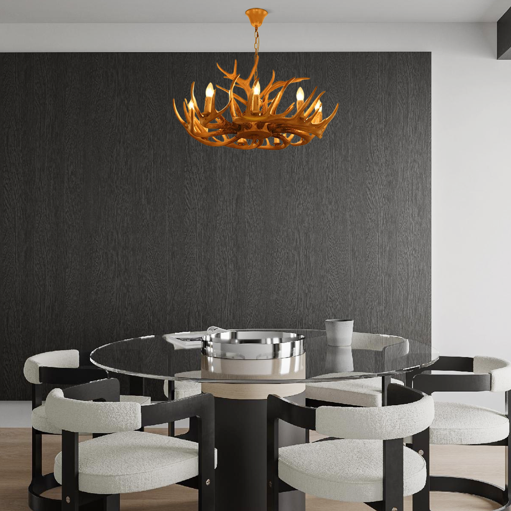 Easter Brown Chandelier Resin Candle Shaped for Dining Room