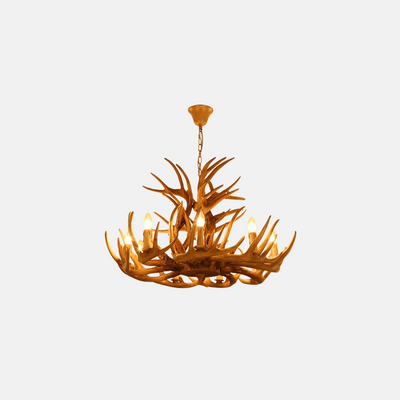 Vinatge Easter Brown Chandelier Resin Candle Shaped Dining Room
