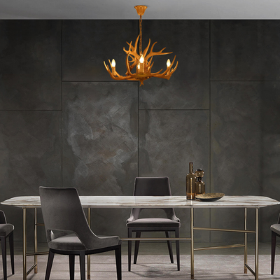 Easter Brown Chandelier Resin Candle Shaped Dining Room