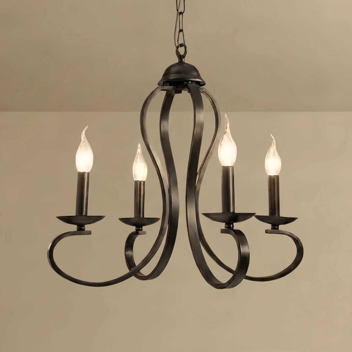 Excelis Vintage Candle Chandelier - Metal Multi-Light Fixture for Dining Room